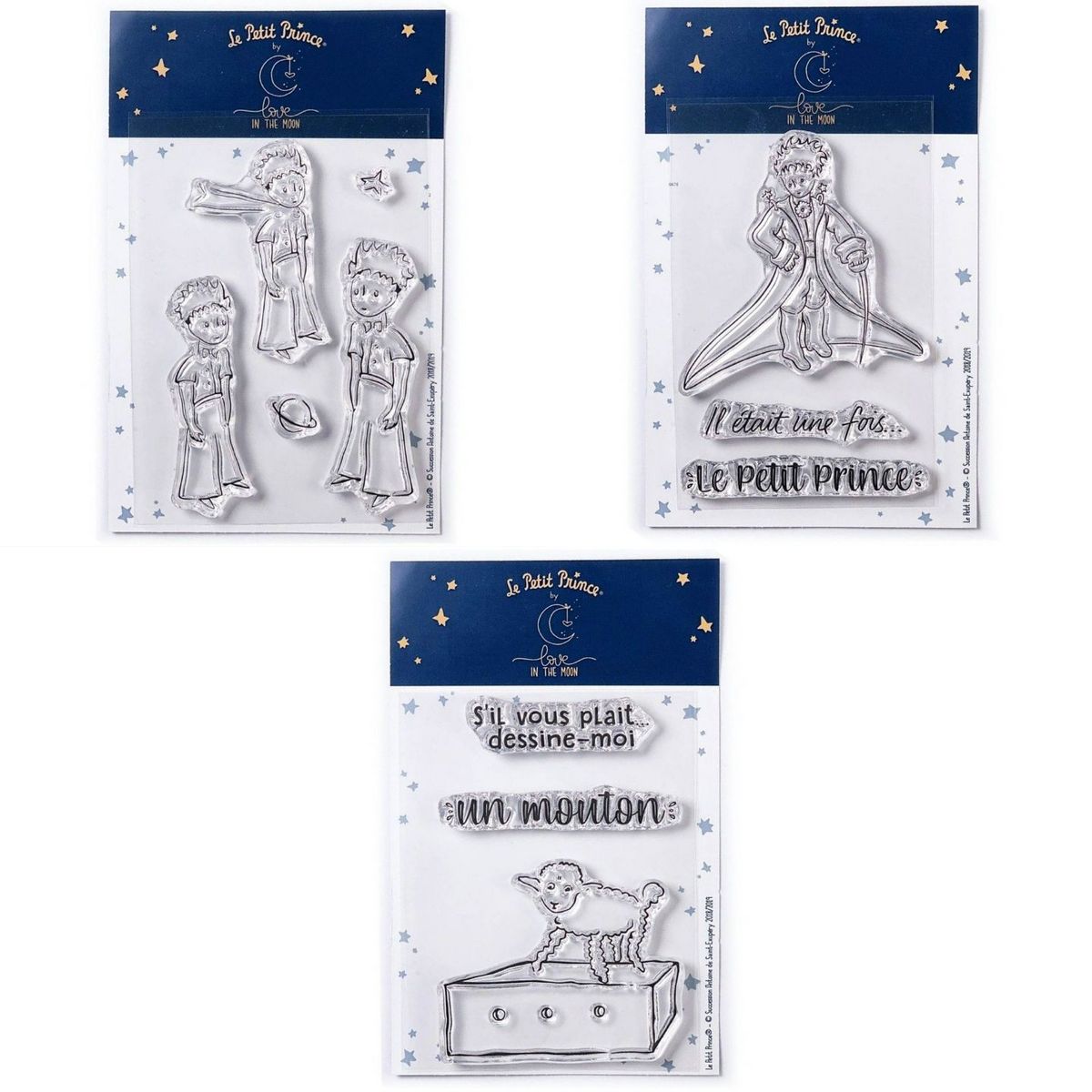 Youdoit 11 Tampons transparents Le Petit Prince Etoiles + Messages + Mouton