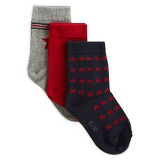 IN EXTENSO Lot de 3 paires de chaussettes garçon (Rouge )