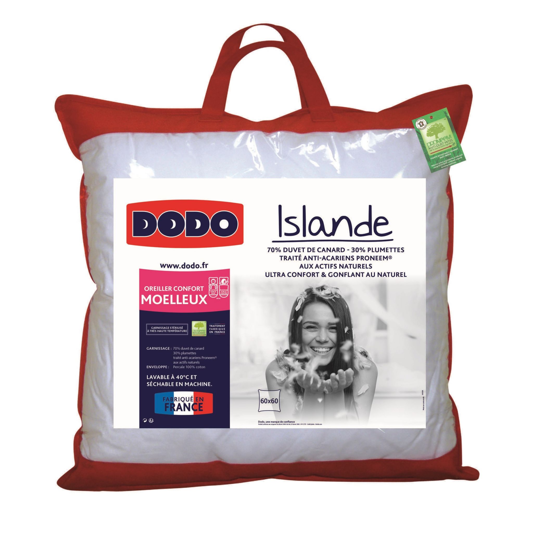 DODO - Oreiller Protection Active Anti-acariens MOELLEUX - Blanc