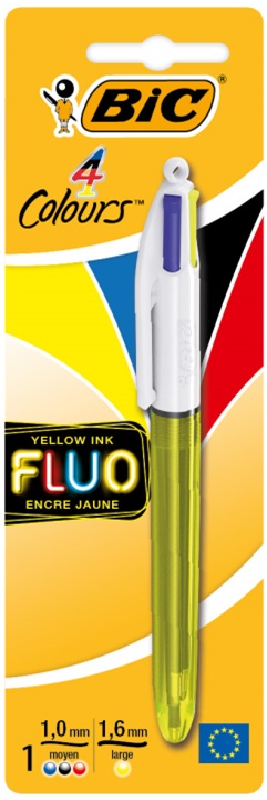 stylo 4 couleurs Bic fluo