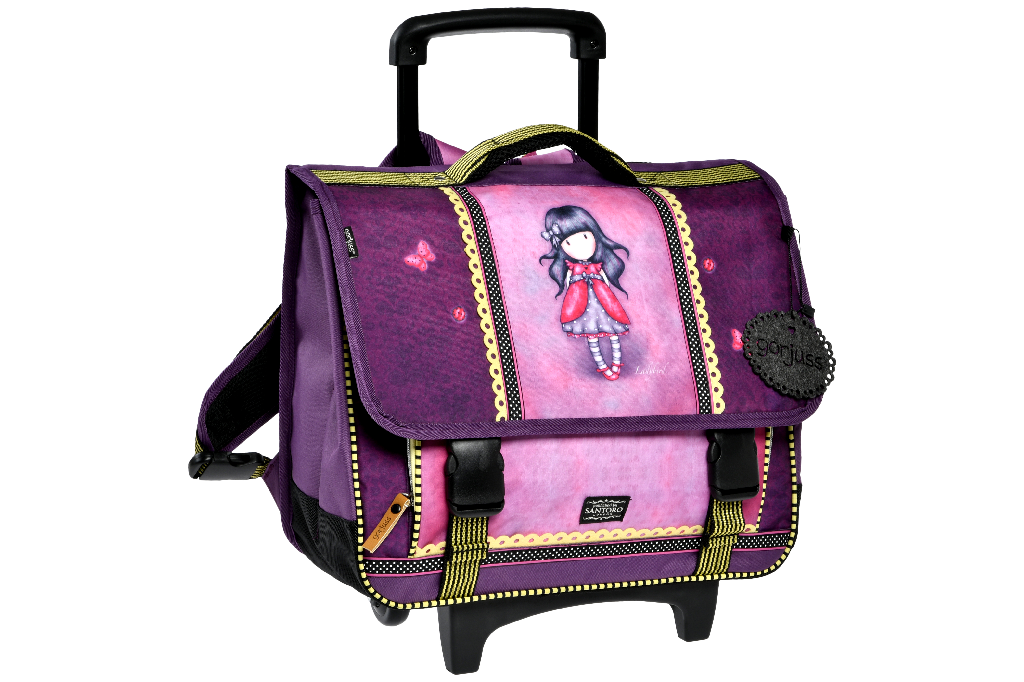 Cartable a roulettes 38cm fille Gorjuss violet pas cher Auchan