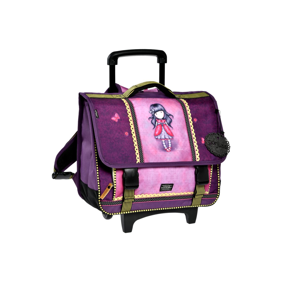 Cartable a roulettes 38cm fille Gorjuss violet pas cher Auchan