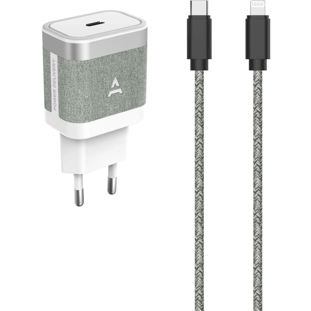 ADEQWAT Chargeur secteur 30W USB-C + cable USB-C/Lightning 1M