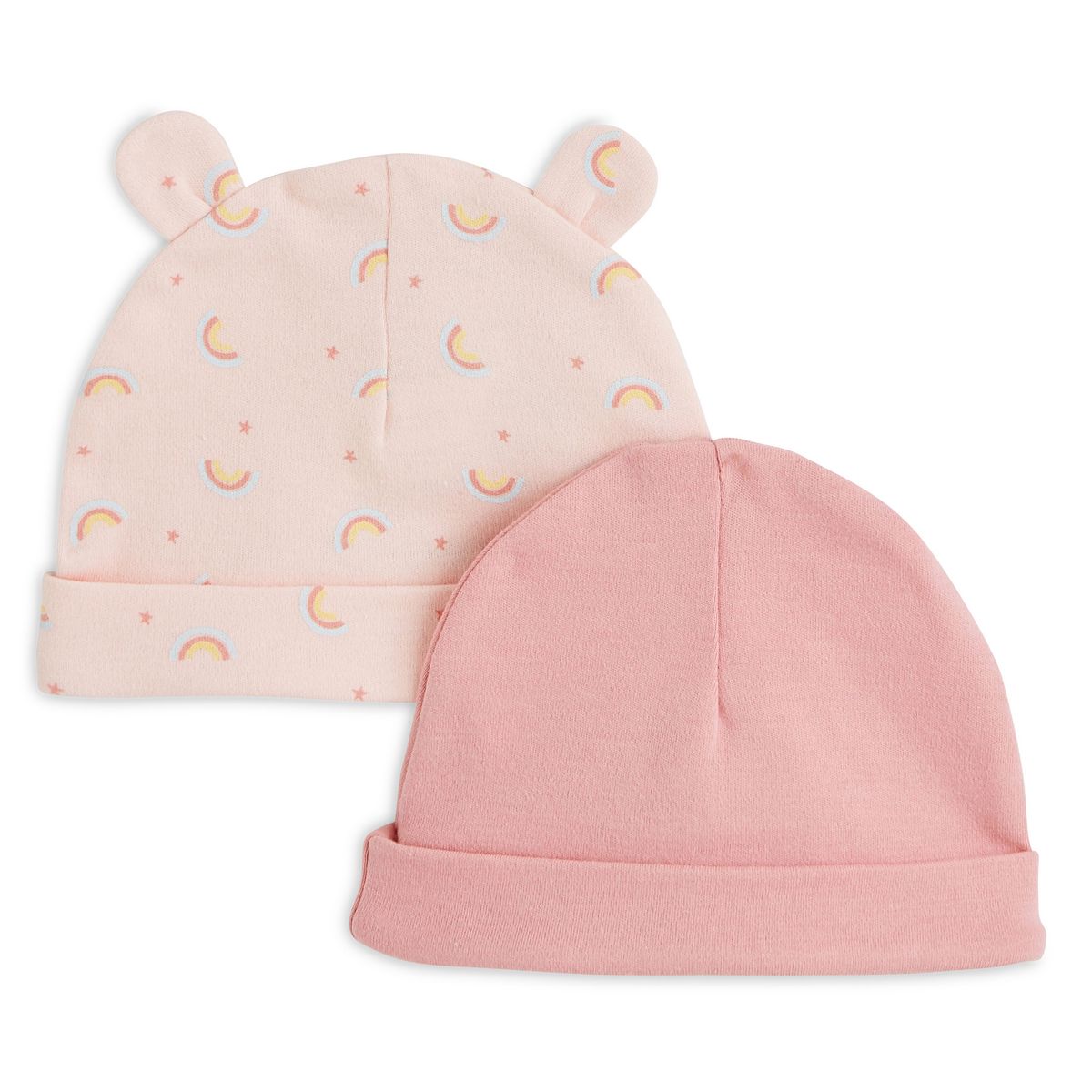 IN EXTENSO Lot de 2 bonnets de naissance bebe fille pas cher Auchan