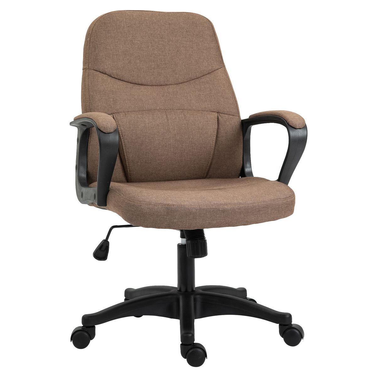 VINSETTO Vinsetto Chaise de bureau fauteuil bureau massant pivotant hauteur réglable tissu lin marron