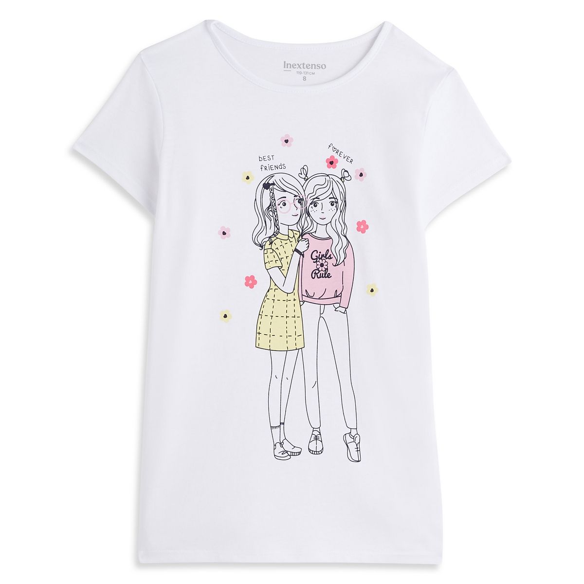 INEXTENSO T-shirt manches courtes blanc fille 