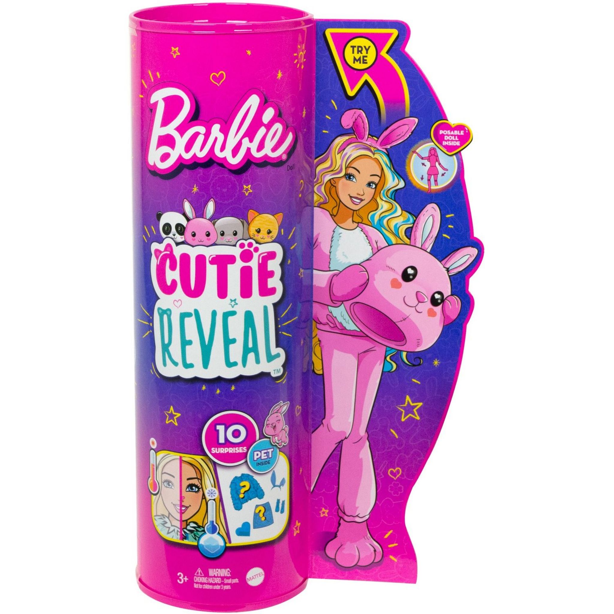 Barbie-Poupée Cutie Reveal avec costume de lapin et 10surprises