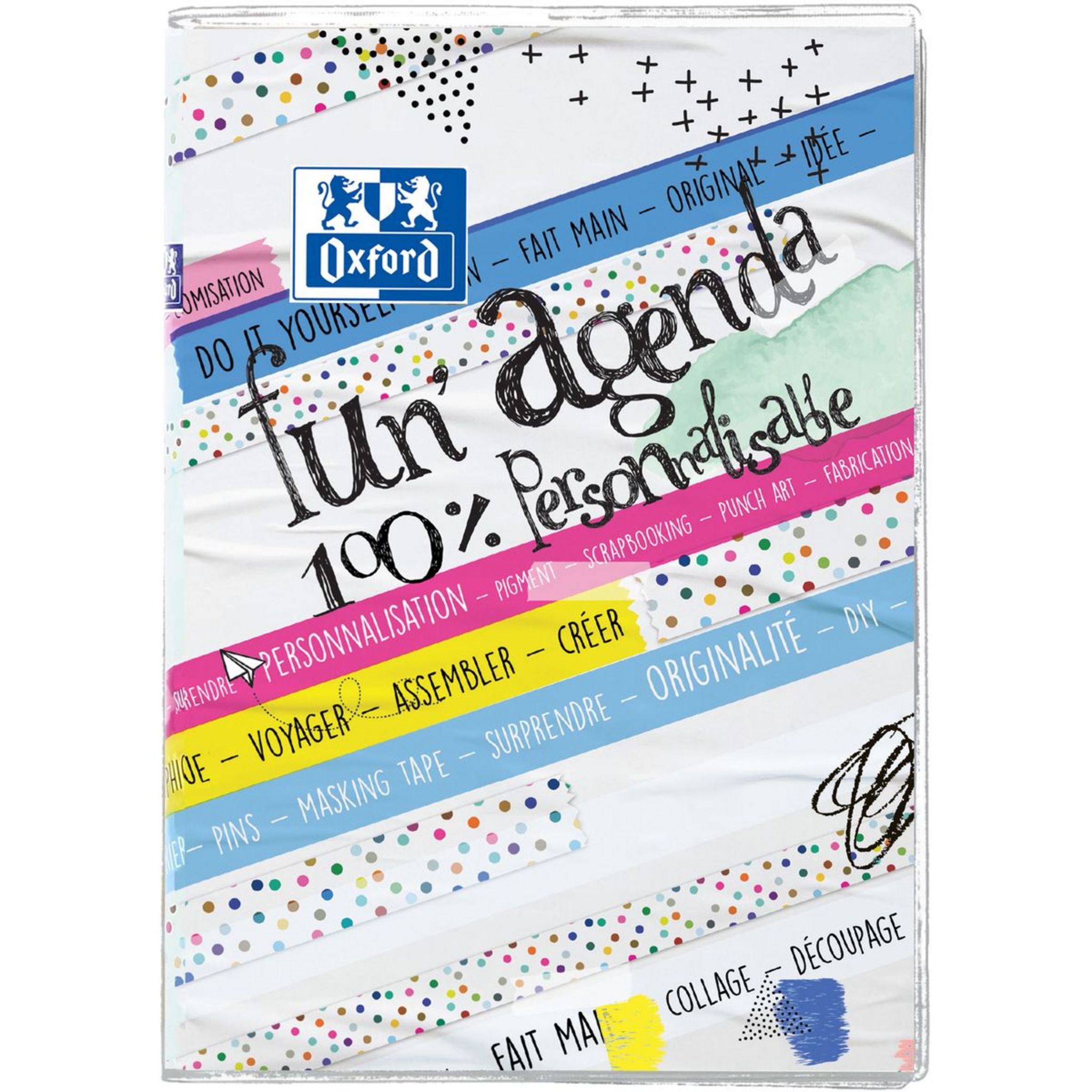 OXFORD Agenda scolaire journalier 12x18cm 100% personnalisable Fun