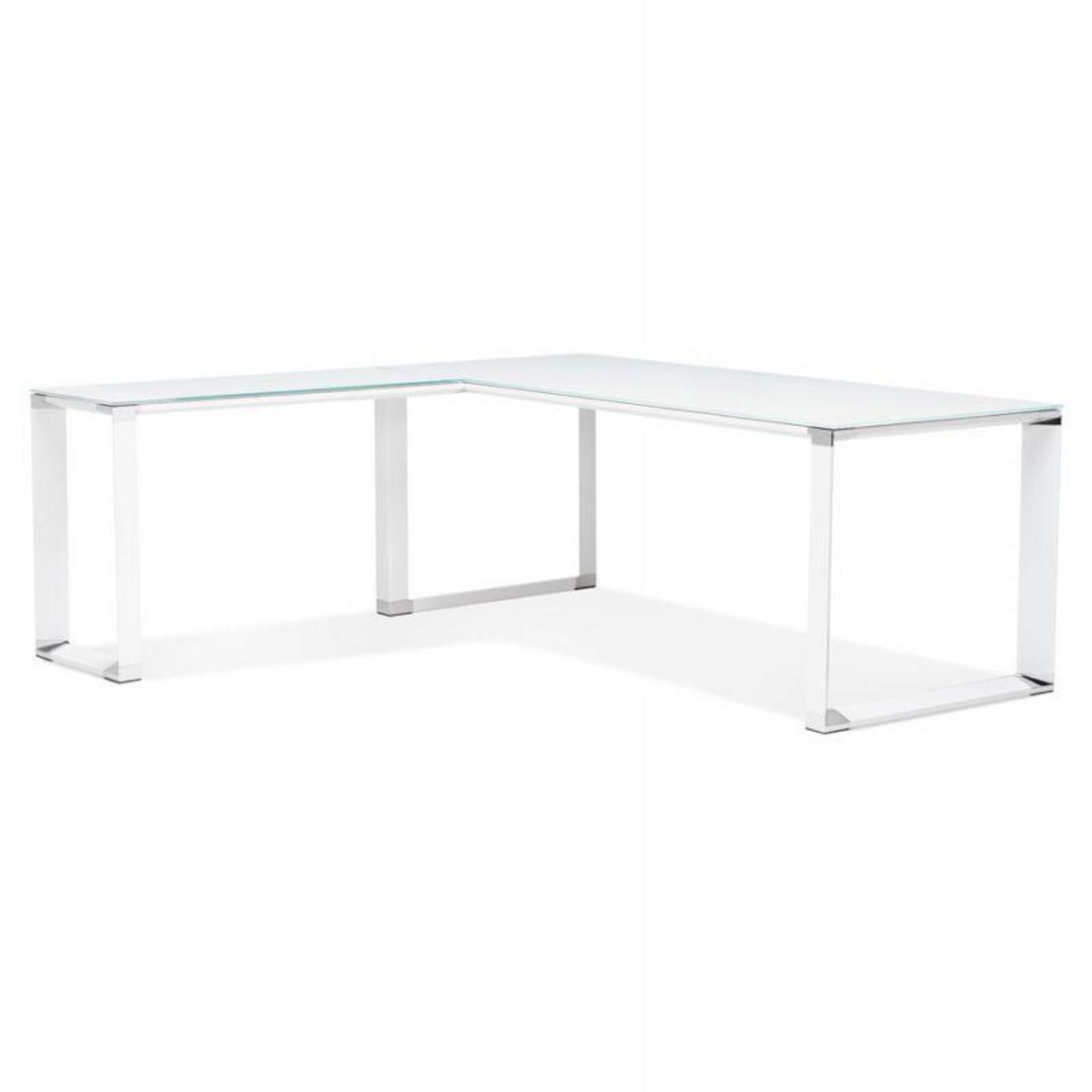 Bureau d'Angle en Verre Design Hovik 200cm Noir