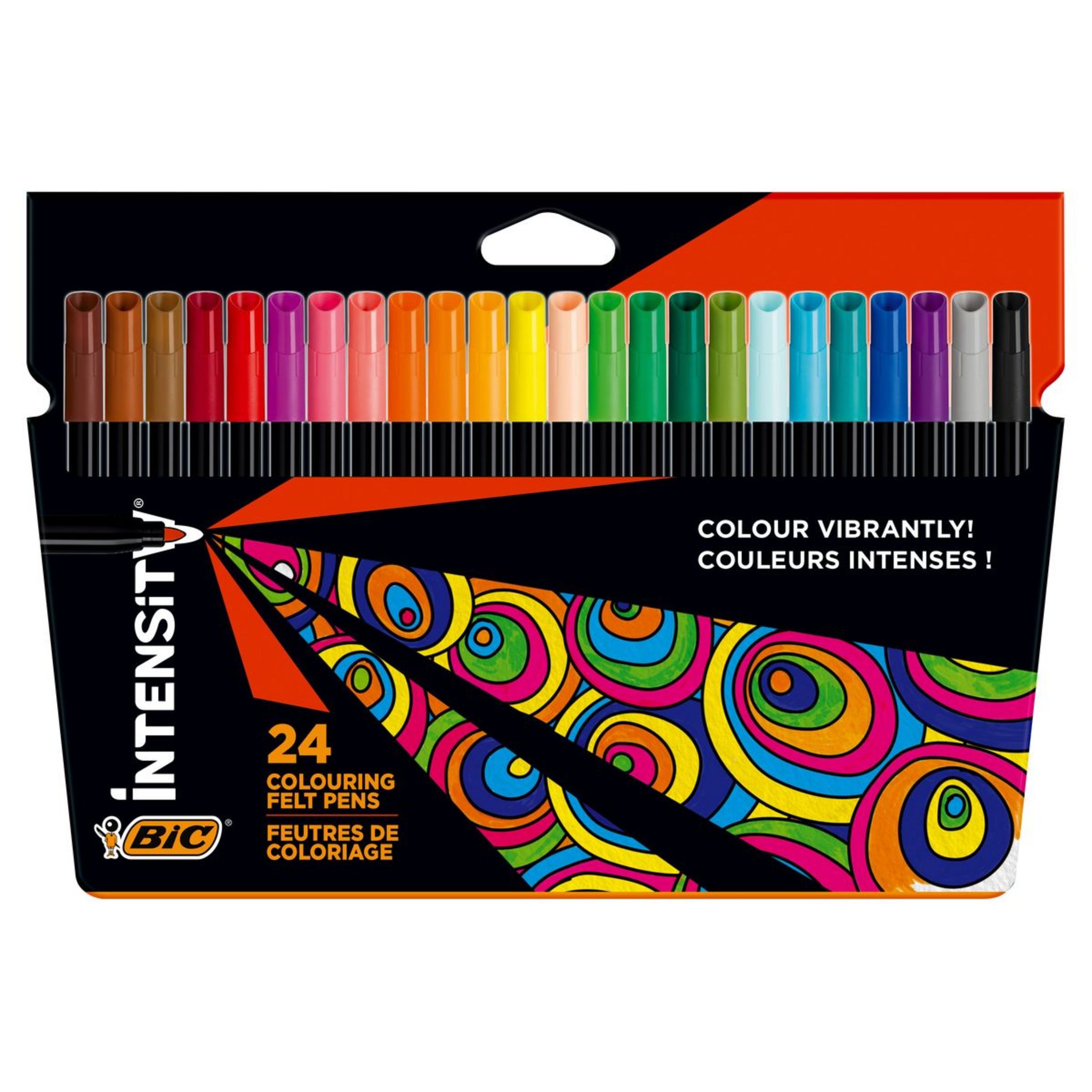 AUCHAN Boîte de 24 feutres de coloriage pointe moyenne pas cher 