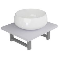 Meuble de salle de bain en deux pieces Ceramique Blanc