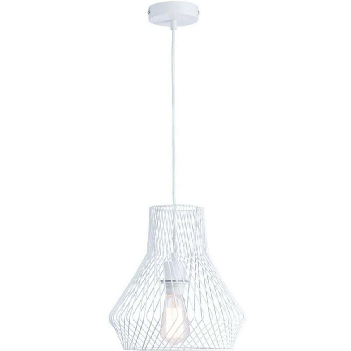 Paris Prix Lampe Suspension Design  Geraldine  134cm Blanc