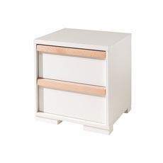 Lit 90x200 - Chevet 2 tiroirs - Armoire 2 portes et Bureau London - Blanc