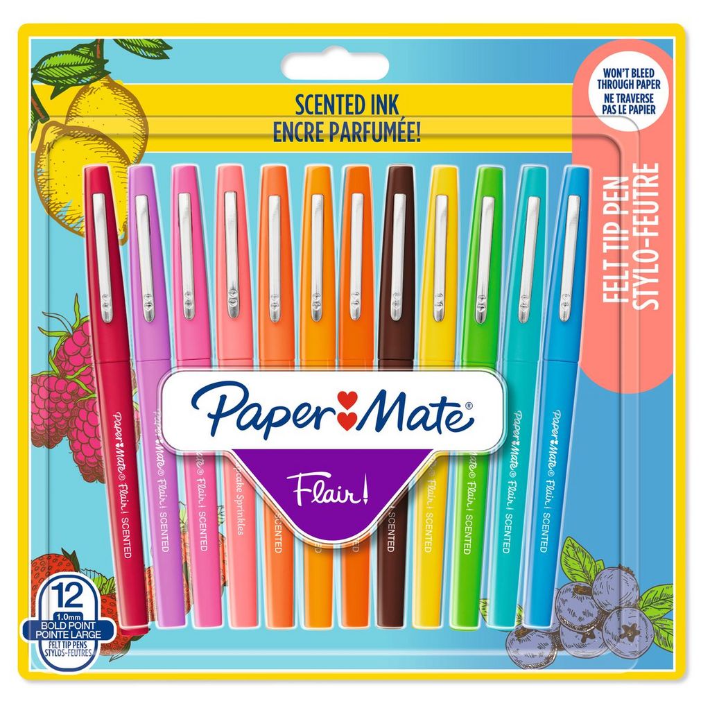 Set de 12 Stylos feutres Papermate Flair Pastel Couleurs assorties - Stylos  feutres - Achat & prix