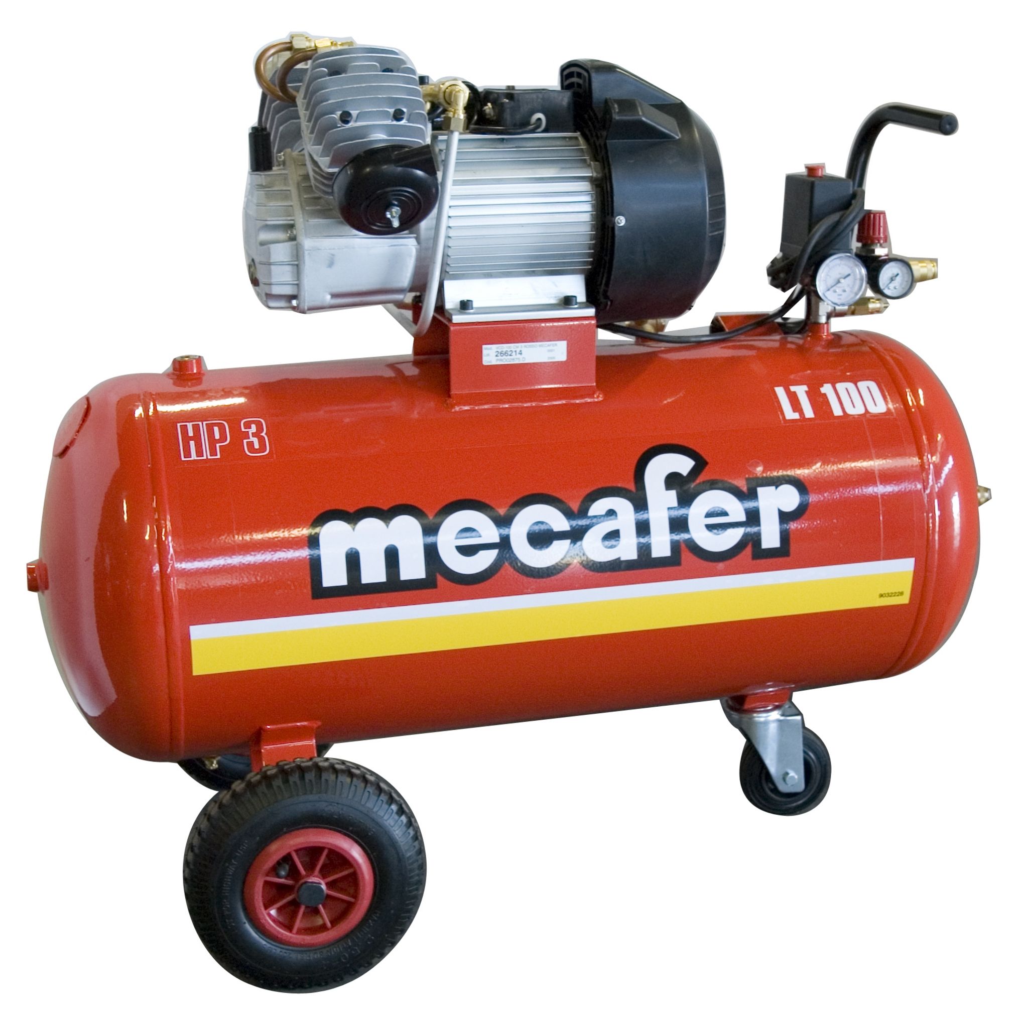 Compresseurs cuve de 100 litres : Compresseur 100l 2hp coax de MECAFER :  informations et documentations
