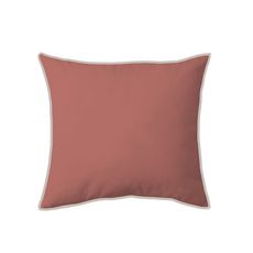 COTE DECO Taie d'oreiller unie en coton 65 fils biais contrasté (Rouge )