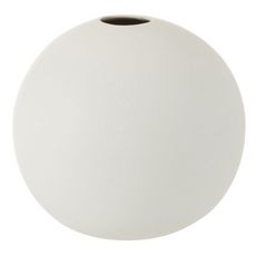 Vase Design  Boule Céramique  18cm Blanc Mat