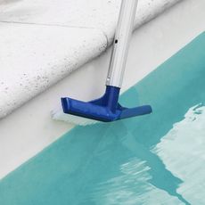 Tête de brosse paroi 25 cm bleu pour piscine adaptable sur manche standard ou télescopique