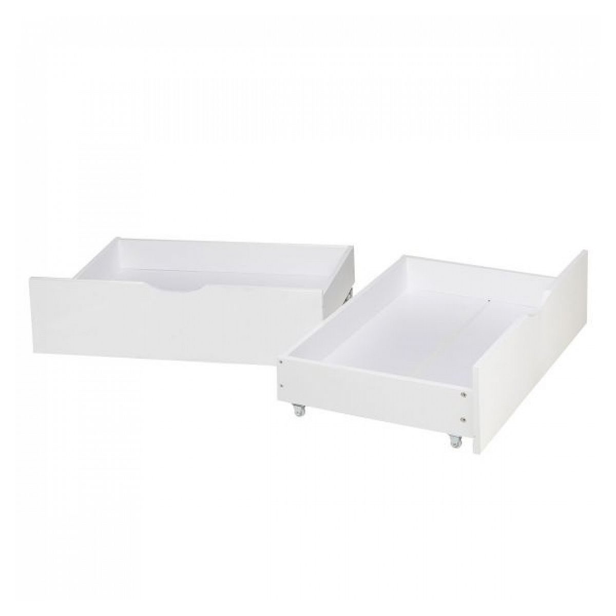 HomeStyle4U 2 tiroirs de Rangement blanc à roulettes pour lit gigogne
