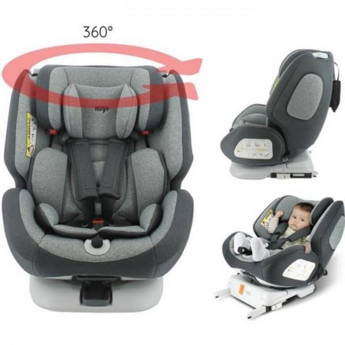 Siège auto Isofix MIGO NANIA - Pivotant 360° - Dos et fa…