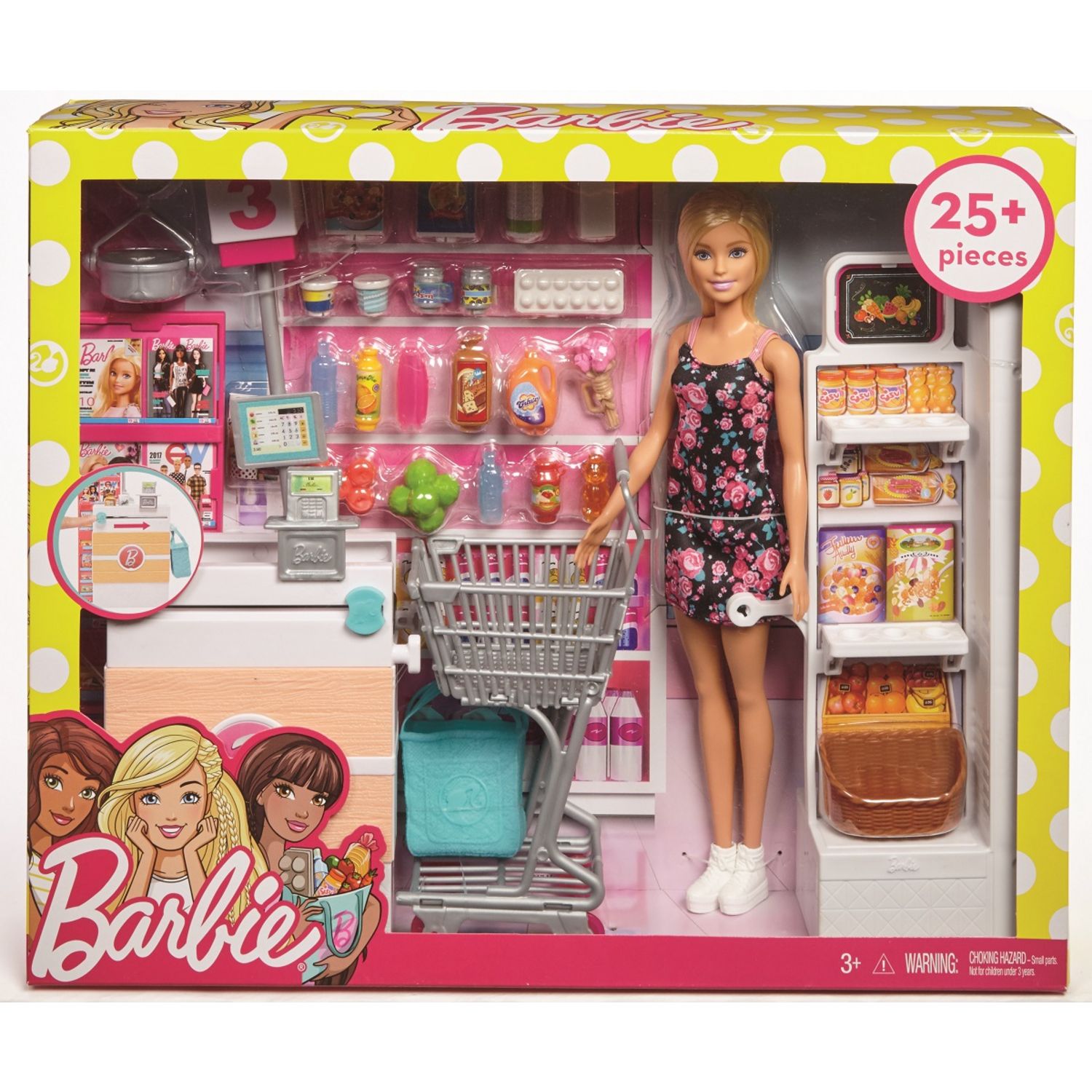 BARBIE Coffret supermarch et poup e Barbie pas cher Auchan