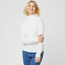 IN EXTENSO Pull col roulé blanc femme
