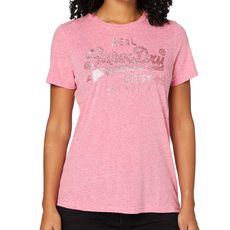 T-shirt Rose Femme Superdry Glitter (Rose)