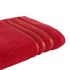 ACTUEL Drap de bain unie en coton liteau Lurex 500 g/m² SANDY  (Rouge )