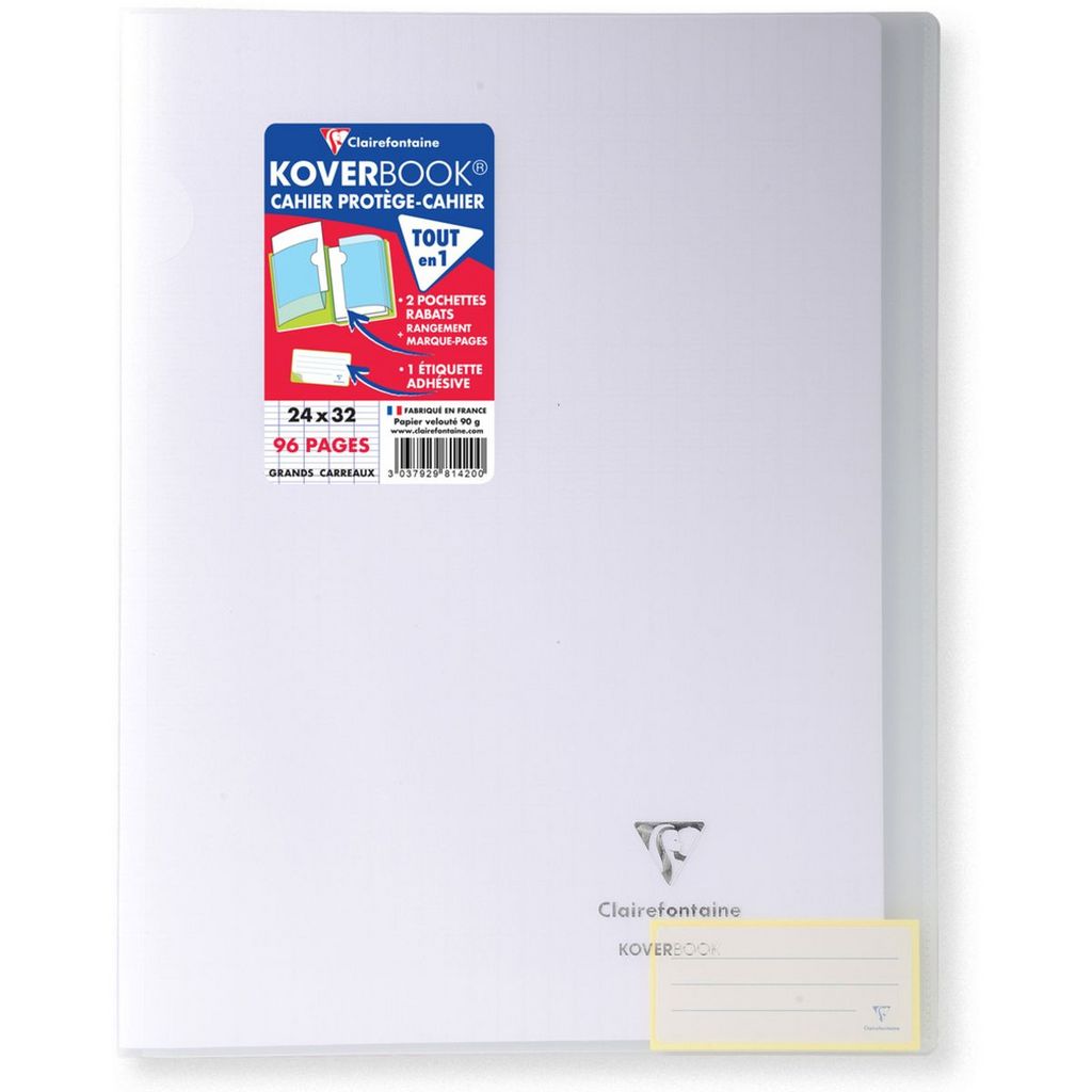 AUCHAN Cahier de brouillon piqué 17x22cm 96 pages grands carreaux Seyes  bleu pas cher 