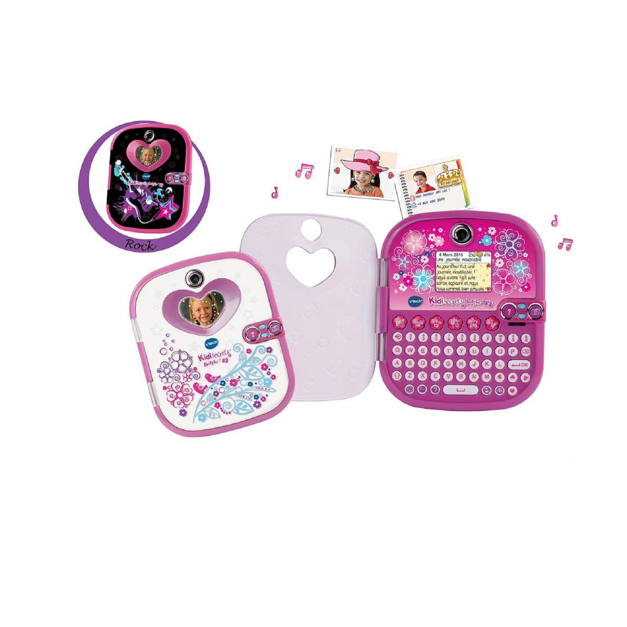 VTECH Agenda électronique KidiSecrets selfie mauve pas cher 