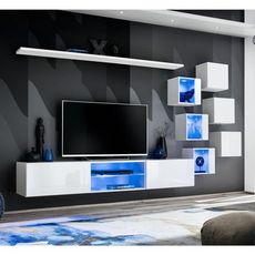 Ensemble Meuble TV Design  Switch XXI  260cm Blanc