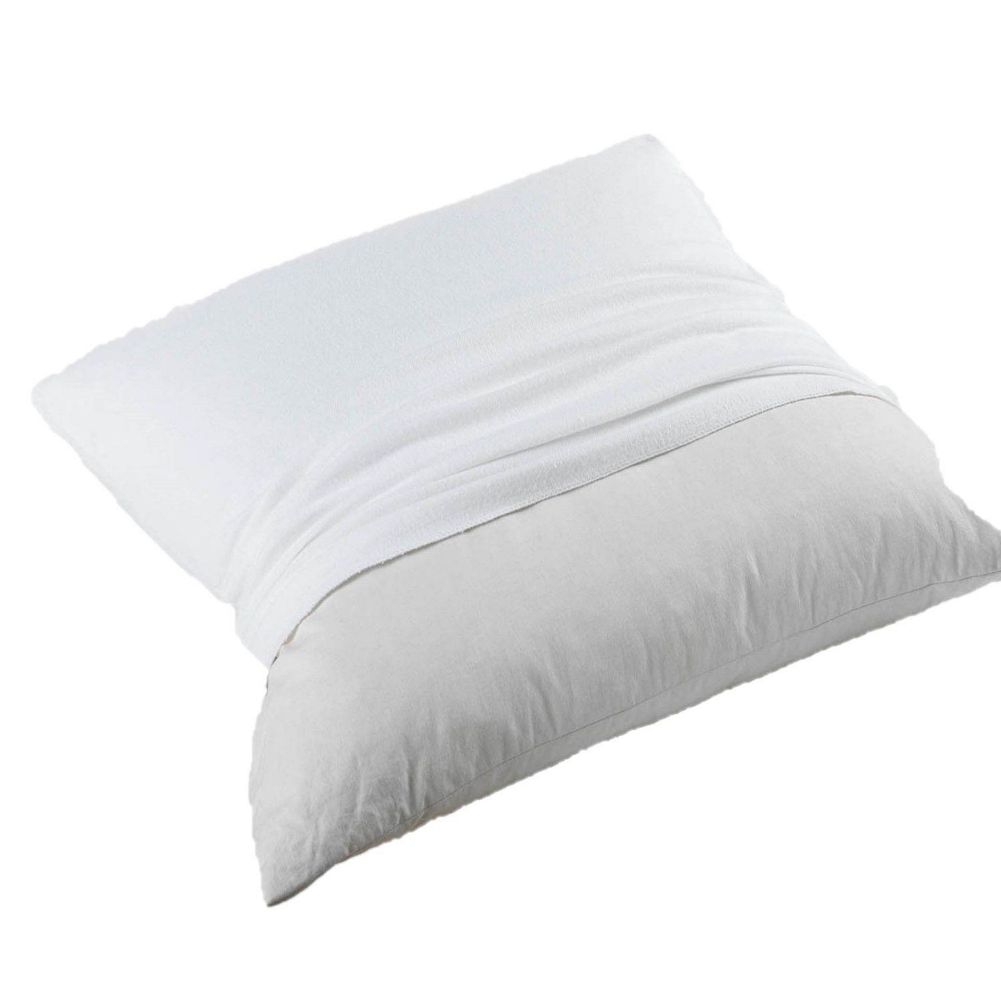 2 protege oreillers pur coton coloris blanc Molleton blanc