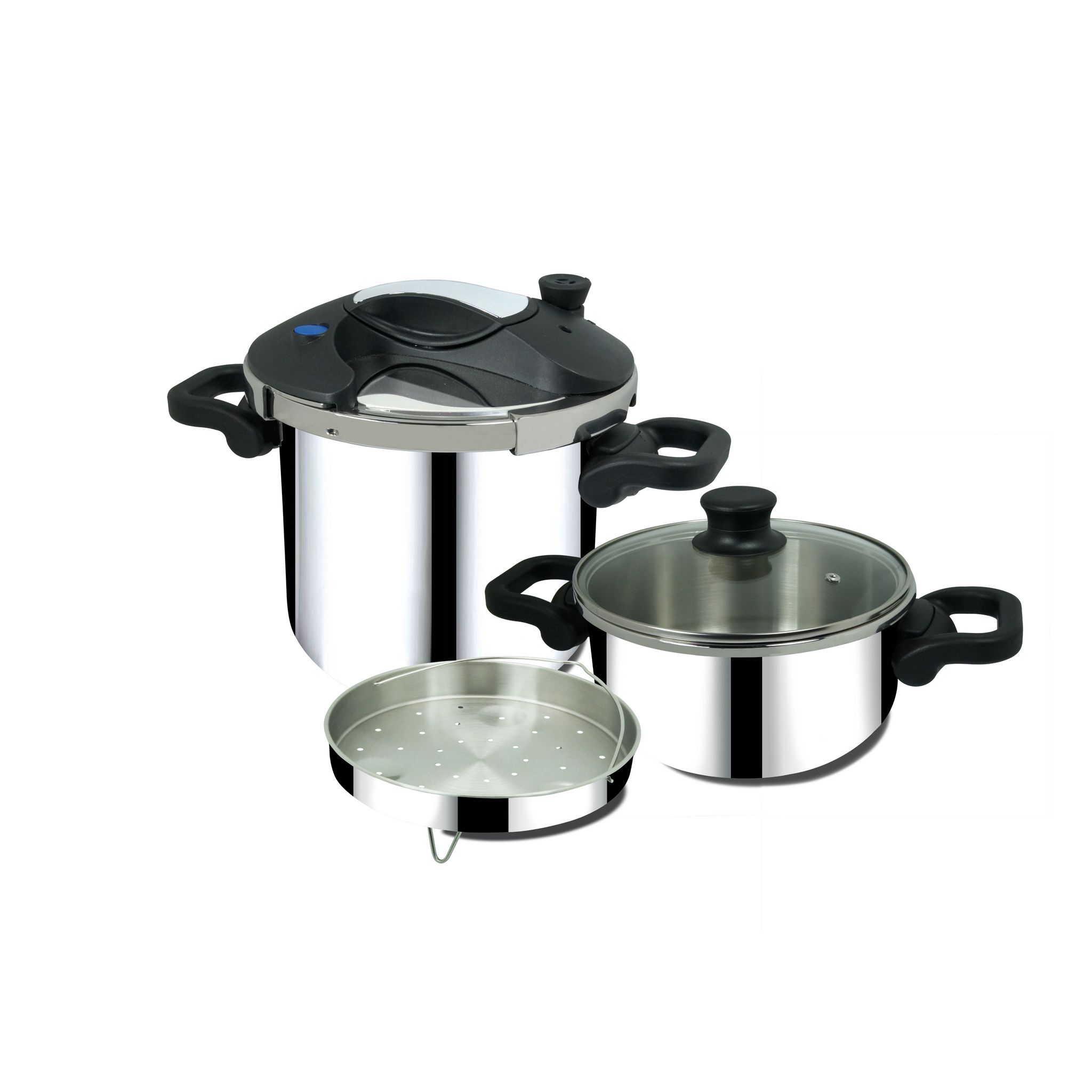 BATTRINOX Set 5 pièces autocuiseur 4L + Marmite 7L pas cher 