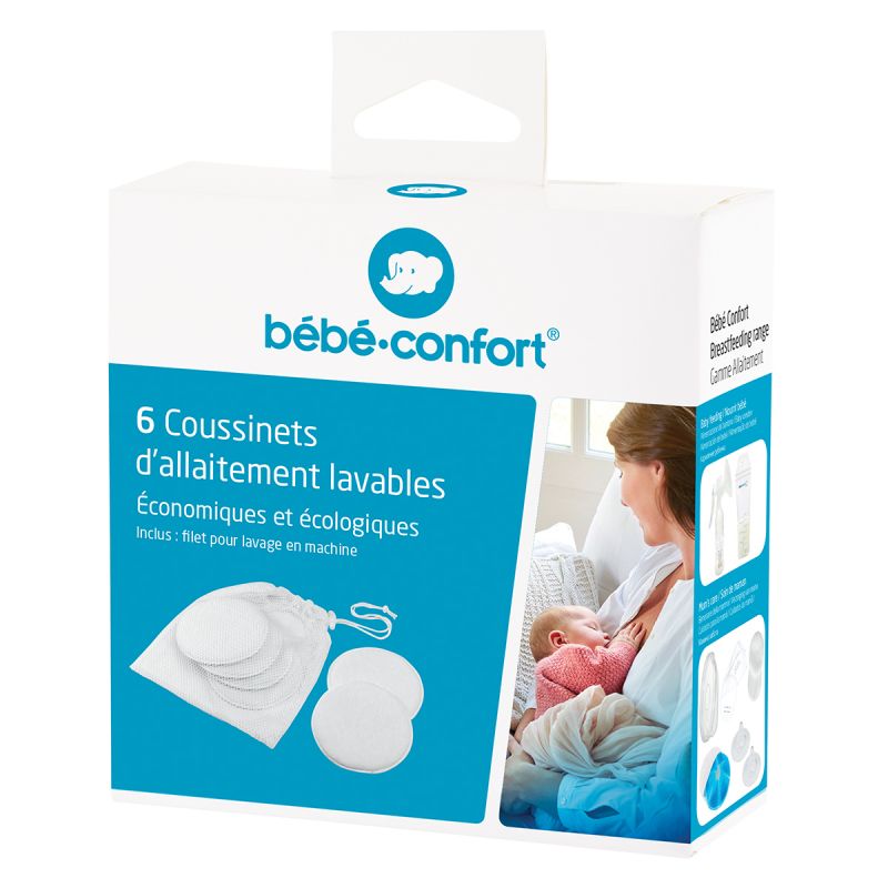 Coussinets d'allaitement réutilisable en fibre bambou - par 6