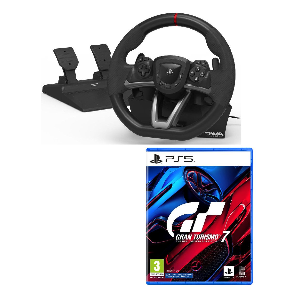 Volant Racing Apex PS5/PS4 + Gran Turismo 7 PS5 pas cher 