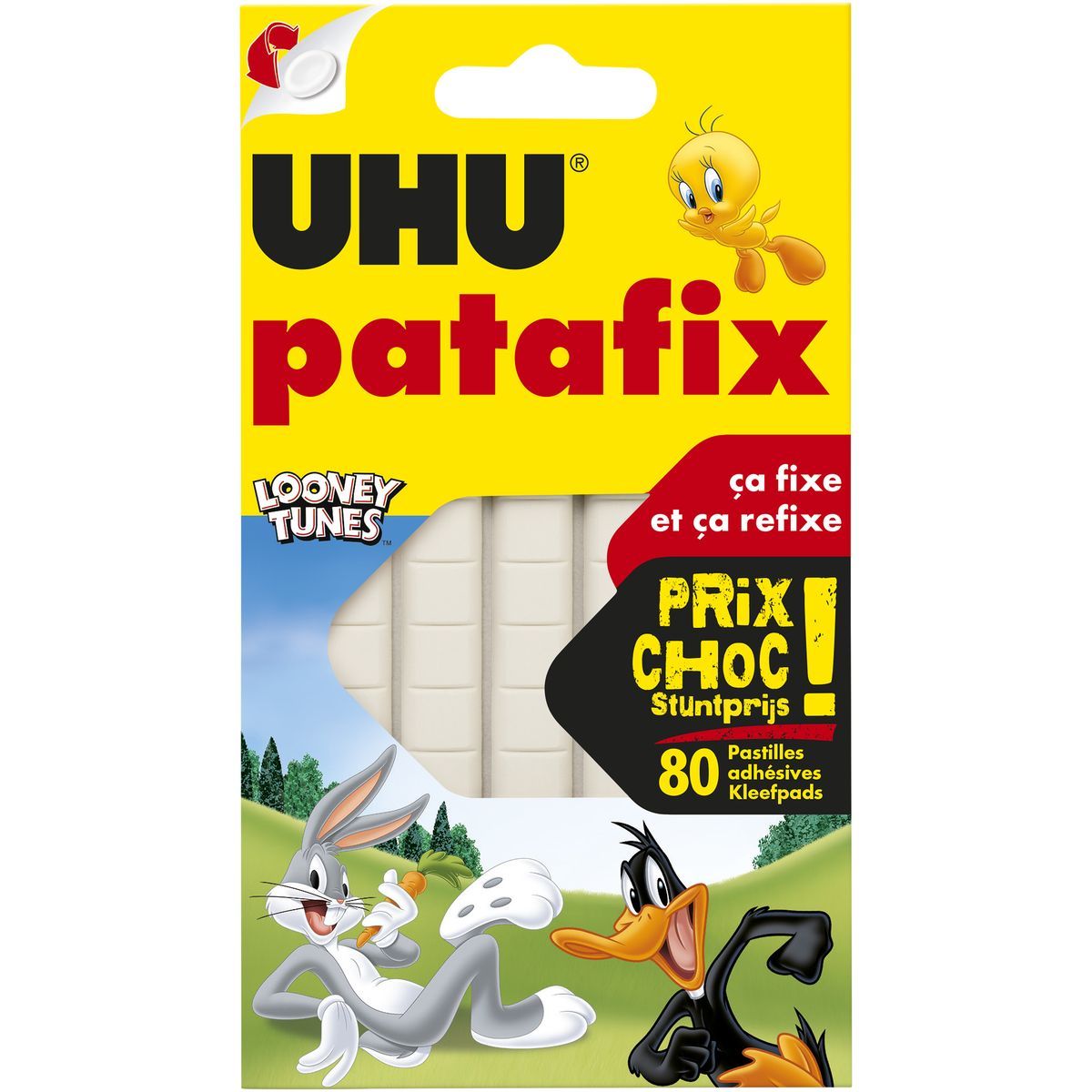 80 pastilles adhésives repositionnables - Patafix - UHU - Blanc