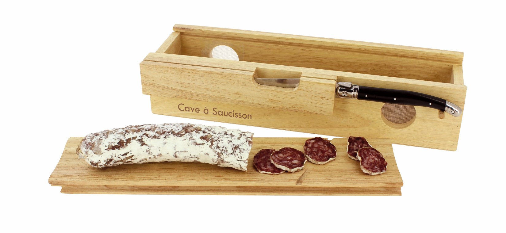 Cave À Saucisson En Bois Avec Couteau