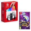 nintendo console nintendo switch (modèle oled) joy-con blanc + pokémon violet nintendo switch