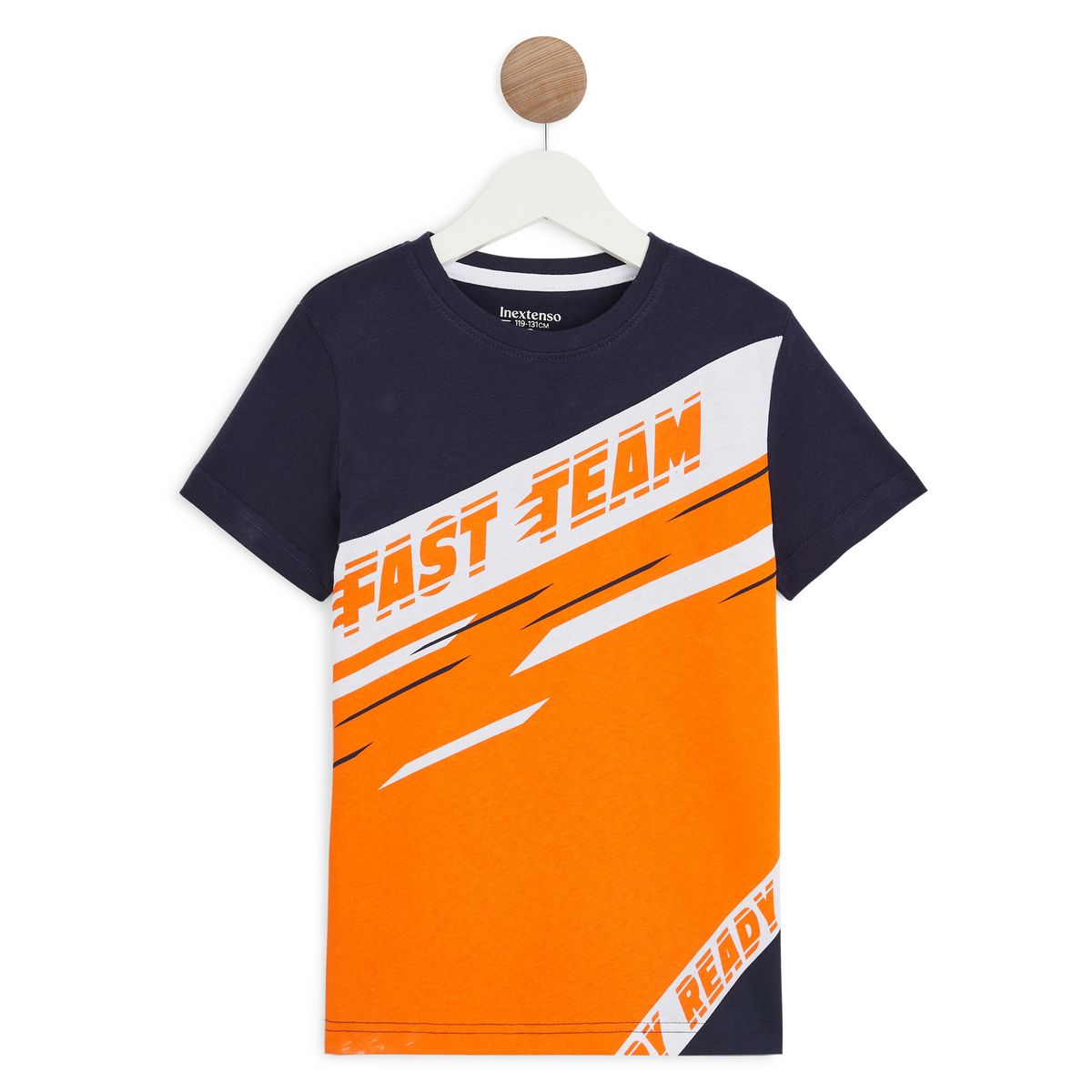 INEXTENSO T-shirt Fast Team orange en coton garçon 
