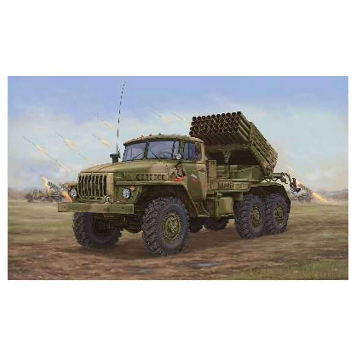 Maquette véhicule militaire Camion lance roquettes soviétique BM21