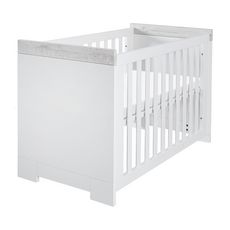 Chambre complète lit bébé 60x120 - commode à langer - armoire 2 portes Futura - Blanc Gris