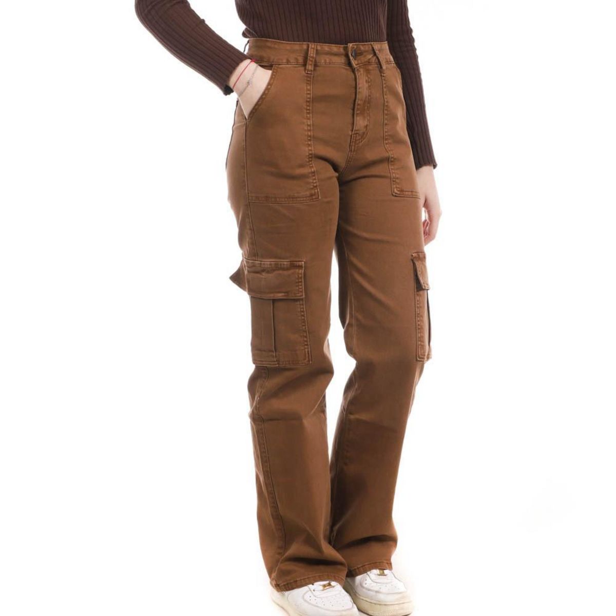 Pantalon Cargo Marron femme My Tinas pas cher - Auchan.fr