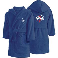 FFF Peignoir enfant en coton CHAMPIONS DU MONDE (Bleu)