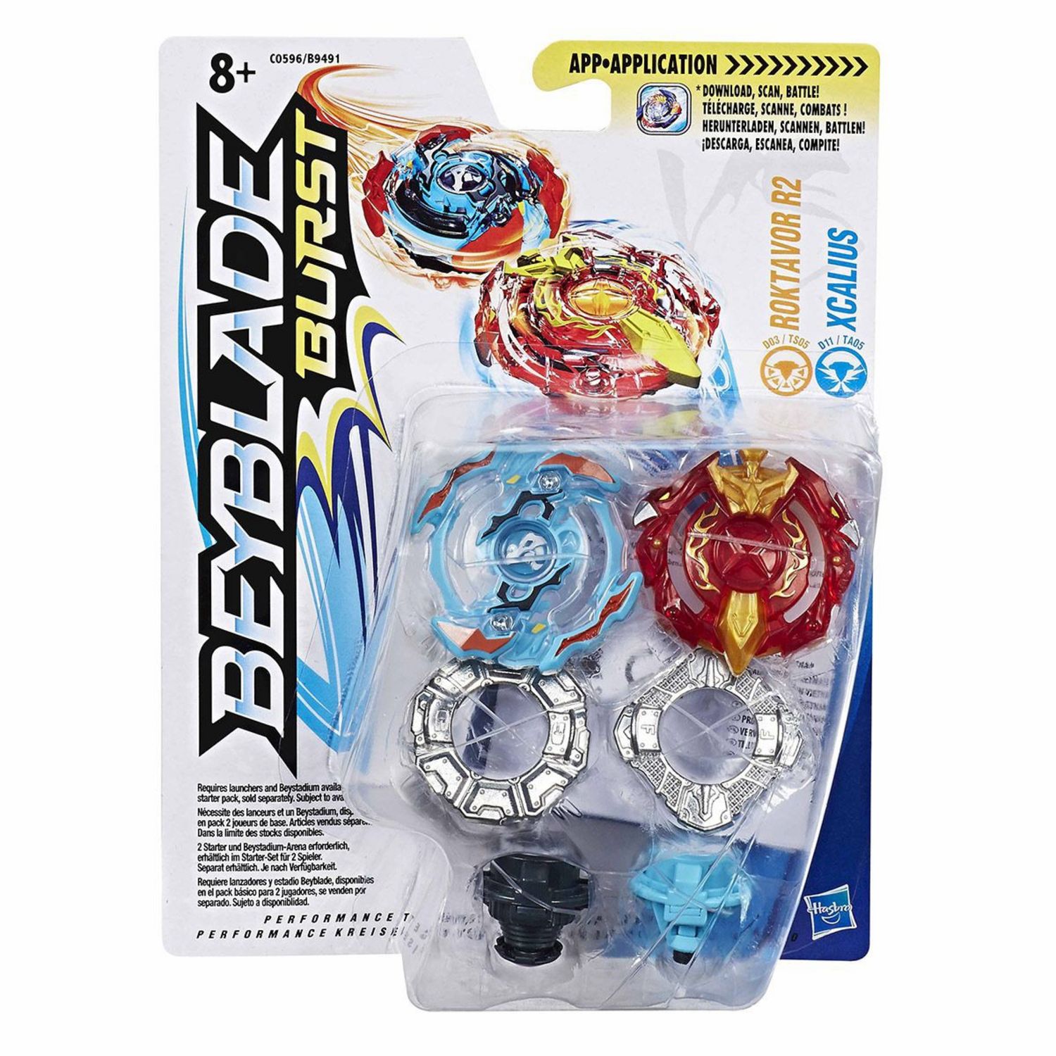 HASBRO Coffret Burst 2 Toupies Roktavor et Xcalius Beyblade pas