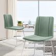  Lot de 2 chaises de salle à manger vertes, style scandinave, revêtement en tissu, 45,5 x 54,5 x 82,5 cm