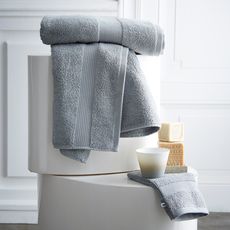 TODAY Lot 2 serviettes + 2 gants de toilette 500 g/m² JUS de ZINC (Gris clair)