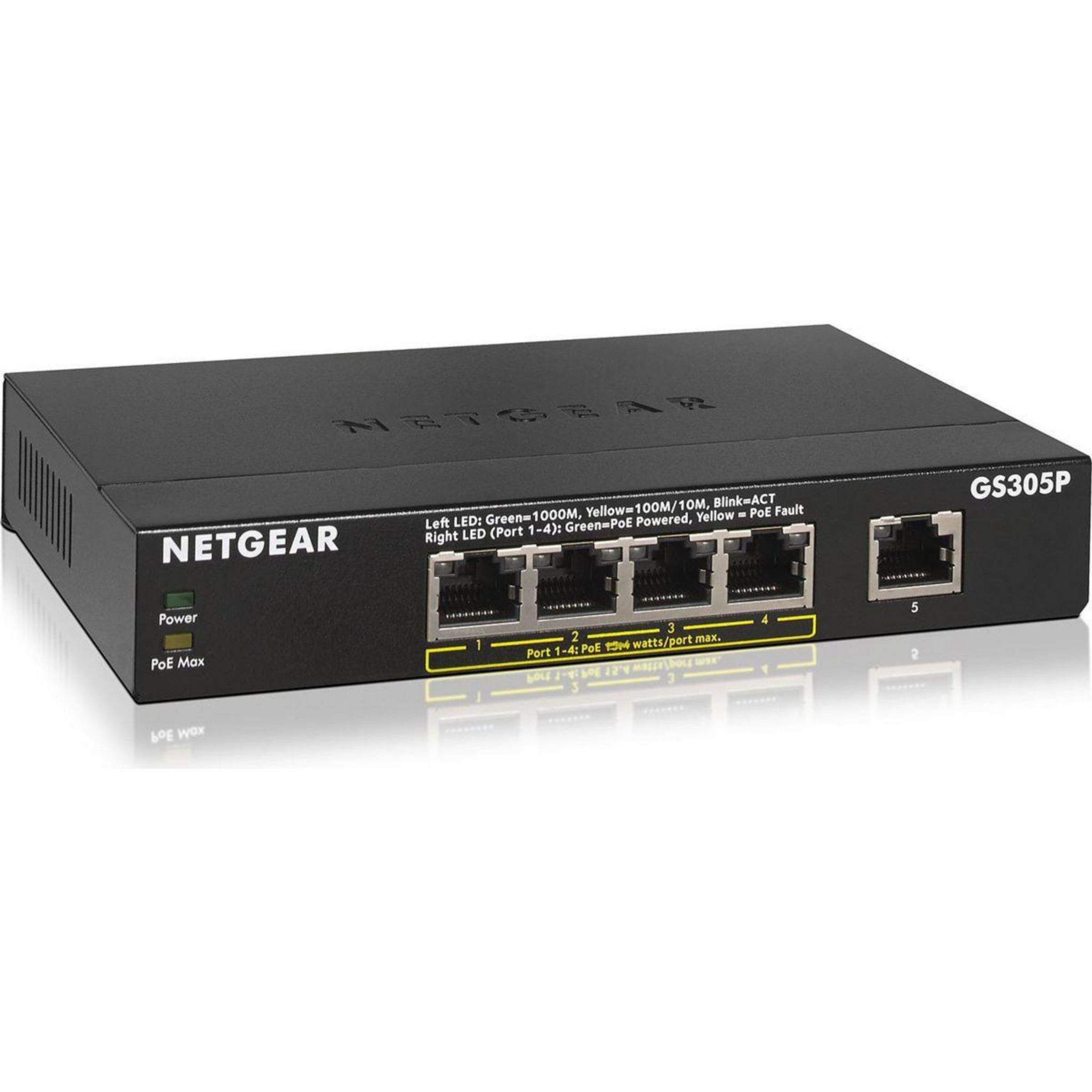 Netgear Switch ethernet G305Pv2 5 ports Gigabit avec 4 port PoE+ pas cher 