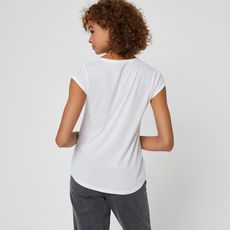 IN EXTENSO T-shirt manches courtes blanc imprimé palmiers femme (Blanc)