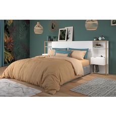 Tête de lit pour lit 140 ou 160 cm avec rangements PAM (chêne blanc)