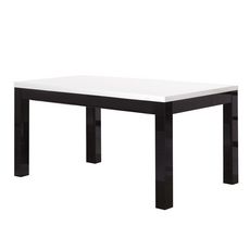Table de séjour L160cm GENOVA, bicolore (noir-blanc)